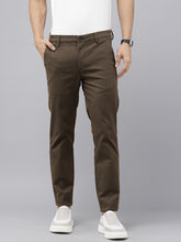 Men's Brown Cotton Caribbean Slim Fit Solid 5 Pocket Cross Pocket Trouser